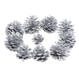Max 10x Pine Cone Pineal Nuts Party Decor Adornments Vase Bowl Fillers Silver