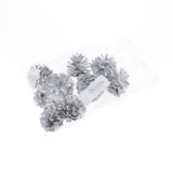 Max 10x Pine Cone Pineal Nuts Party Decor Adornments Vase Bowl Fillers Silver