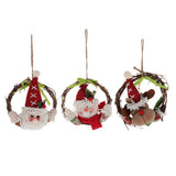 Maxbell 1 set christmas rattan wreath hanging ornaments door wall decoration Santa