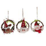 Maxbell 1 set christmas rattan wreath hanging ornaments door wall decoration Santa