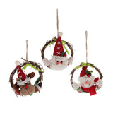Maxbell 1 set christmas rattan wreath hanging ornaments door wall decoration Santa