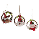 Maxbell 1 set christmas rattan wreath hanging ornaments door wall decoration Santa