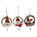 Maxbell 1 set christmas rattan wreath hanging ornaments door wall decoration Santa