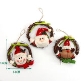 Maxbell 1 set christmas rattan wreath hanging ornaments door wall decoration Elk