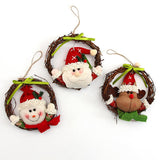 Maxbell 1 set christmas rattan wreath hanging ornaments door wall decoration Elk