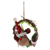 Maxbell 1 set christmas rattan wreath hanging ornaments door wall decoration Elk