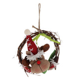 Maxbell 1 set christmas rattan wreath hanging ornaments door wall decoration Elk