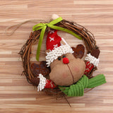 Maxbell 1 set christmas rattan wreath hanging ornaments door wall decoration Elk