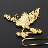 Maxbell Antique Phoenix Alloy Hair Pin Sticks Chinese Hair Clip DIY Hair Accs Golden