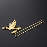 Maxbell Antique Phoenix Alloy Hair Pin Sticks Chinese Hair Clip DIY Hair Accs Golden