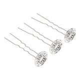 Maxbell 3Pieces Wave U Shaped Hair Pins Hair Clip Bridal Hair Styling Tool Silver