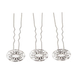 Maxbell 3Pieces Wave U Shaped Hair Pins Hair Clip Bridal Hair Styling Tool Silver