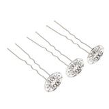 Maxbell 3Pieces Wave U Shaped Hair Pins Hair Clip Bridal Hair Styling Tool Silver