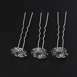 Maxbell 3Pieces Wave U Shaped Hair Pins Hair Clip Bridal Hair Styling Tool Silver