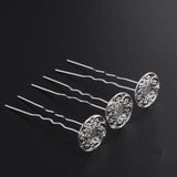 Maxbell 3Pieces Wave U Shaped Hair Pins Hair Clip Bridal Hair Styling Tool Silver