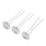 Maxbell 3Pieces Wave U Shaped Hair Pins Hair Clip Bridal Hair Styling Tool White