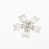 Max 50Pcs Alloy Hollow Flowers Bead Caps for Antique Hair Accessories Silver