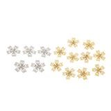 Max 50Pcs Alloy Hollow Flowers Bead Caps for Antique Hair Accessories Silver