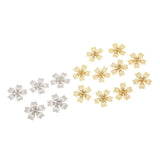 Max 50Pcs Alloy Hollow Flowers Bead Caps for Antique Hair Accessories Silver