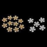 Max 50Pcs Alloy Hollow Flowers Bead Caps for Antique Hair Accessories Silver