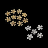 Max 50Pcs Alloy Hollow Flowers Bead Caps for Antique Hair Accessories Silver