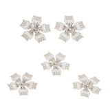Max 50Pcs Alloy Hollow Flowers Bead Caps for Antique Hair Accessories Silver