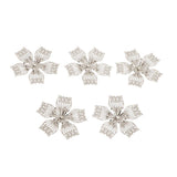Max 50Pcs Alloy Hollow Flowers Bead Caps for Antique Hair Accessories Silver