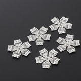 Max 50Pcs Alloy Hollow Flowers Bead Caps for Antique Hair Accessories Silver