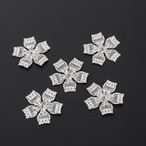 Max 50Pcs Alloy Hollow Flowers Bead Caps for Antique Hair Accessories Silver