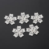 Max 50Pcs Alloy Hollow Flowers Bead Caps for Antique Hair Accessories Silver