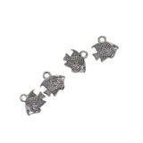 Maxbell 50Pcs Tibetan Silver 3D Cute Sea Tropical Fish Charms Pendants DIY Jewelry