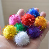 Maxbell 50Pieces 3cm Multicolor Sparkle Balls Pom Poms Ball Xmas Art Craft Glitter