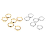 Maxbell 6pcs Hexagon Bead Frame Lady Sexangle Charms Earrings DIY Beading Crafts