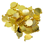 Maxbell 50pcs DIY  Brooch Lapel 25mm Safety Pin 20mm round blank pad base Golden