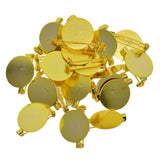 Maxbell 50pcs DIY  Brooch Lapel 25mm Safety Pin 20mm round blank pad base Golden