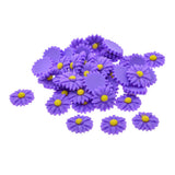 Max 50Pack Resin Daisy Flatback Cabochon Beads Embellishments DIY Crafts Purple