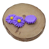 Max 50Pack Resin Daisy Flatback Cabochon Beads Embellishments DIY Crafts Purple