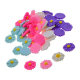 Max 50Pack Resin Daisy Flatback Cabochon Beads Embellishments DIY Crafts Mixed