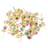 Maxbell 50/100 Pieces Colored Metal Heart Head Brads Paper Craft Fasteners 10x10mm