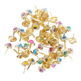 Maxbell 50/100 Pieces Colored Metal Heart Head Brads Paper Craft Fasteners 10x10mm