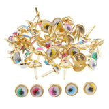 Maxbell 50/100 Pieces Colored Metal Heart Head Brads Paper Craft Fasteners 10x10mm