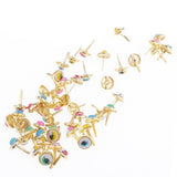 Maxbell 50/100 Pieces Colored Metal Heart Head Brads Paper Craft Fasteners 10x10mm