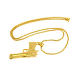 Maxbell Trendy Gun Pendants Long Chain Necklace Punk Fashion Jewelry Hip Hop Gifts