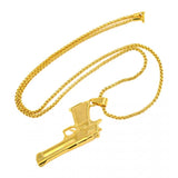 Maxbell Trendy Gun Pendants Long Chain Necklace Punk Fashion Jewelry Hip Hop Gifts