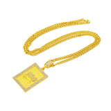 Maxbell Hip Hop Score 100 Rectangle Charm Pendant Long Chain Necklace Jewelry Men