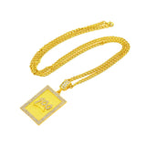 Maxbell Hip Hop Score 100 Rectangle Charm Pendant Long Chain Necklace Jewelry Men