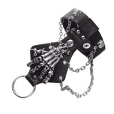 Maxbell Punk Rock PU Lerather Bracelets Skull Skeleton Steampunk Biker Jewelry