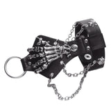 Maxbell Punk Rock PU Lerather Bracelets Skull Skeleton Steampunk Biker Jewelry