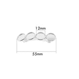 Max 6x Pins Cabochon Hair Clip four Blank Setting Base for Jewelry Making Silver