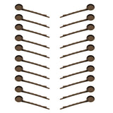 Max 20Pcs blank cabochon beads hair clip setting base round 12mm Bronze